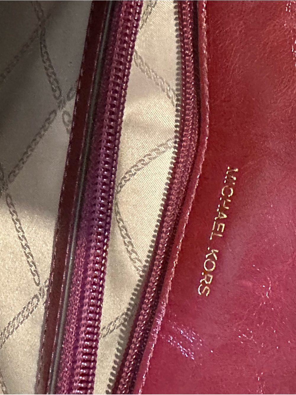 Michael Kors Extra Large Soho Quilted Berry Color Leather Chain Shoulder Bag – - Picture 7 of 10
